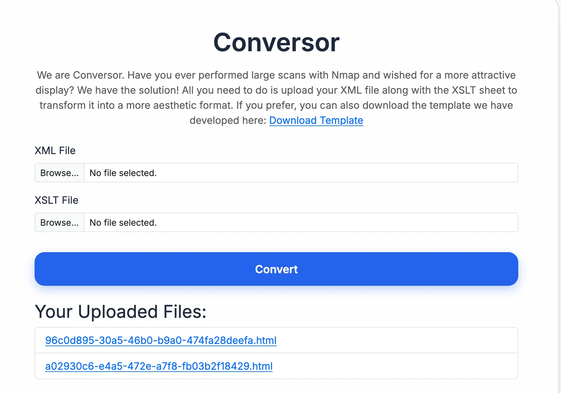 Conversor web application