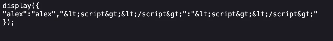 Secrets endpoint returning an executable display call