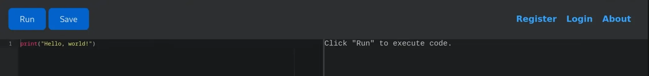 Browser-based Python code editor