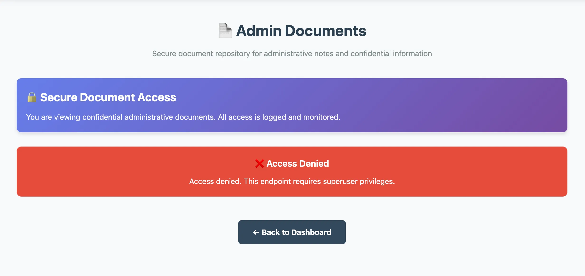 Admin documents denied to the guest account