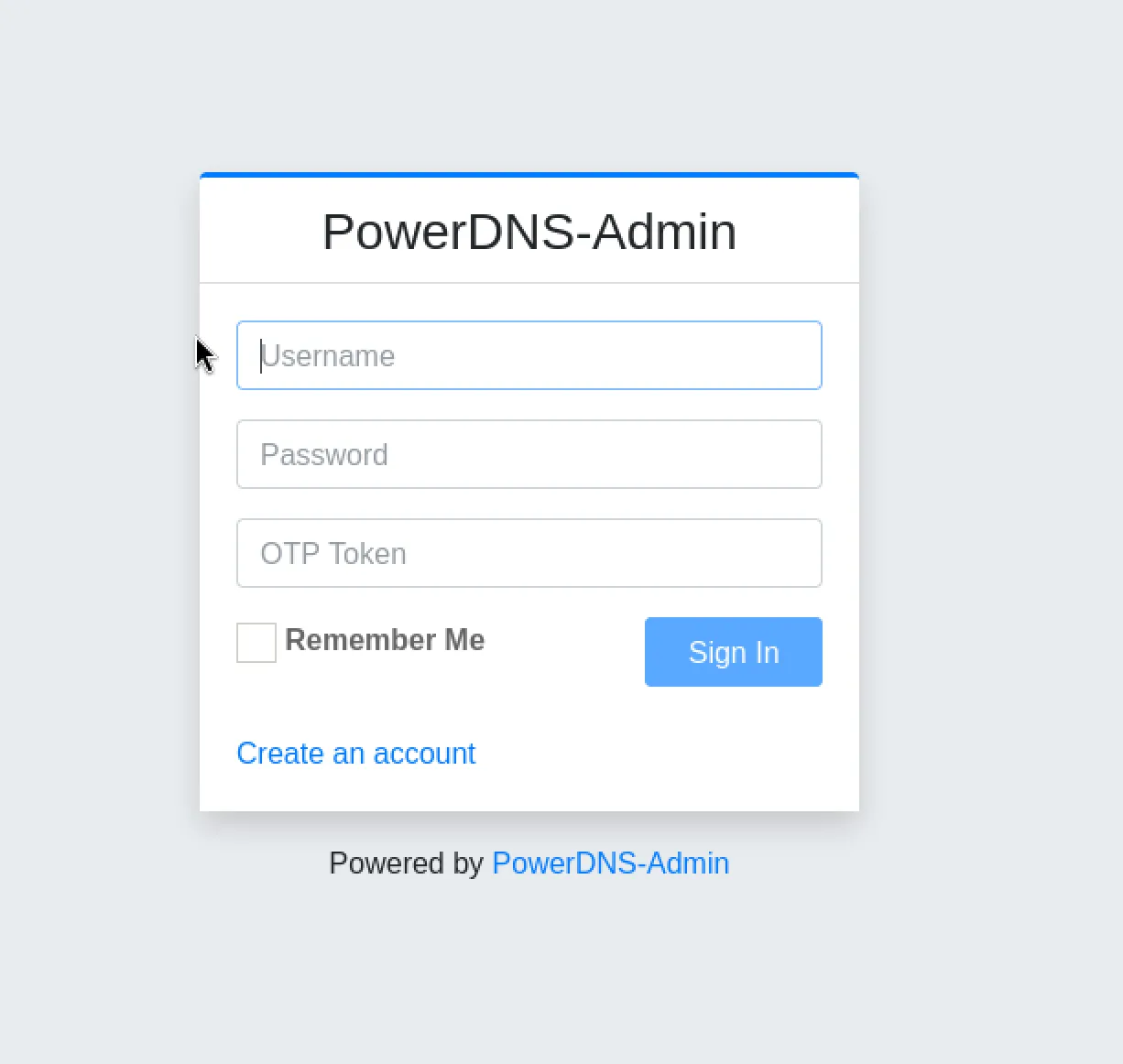 PowerDNS-Admin login page